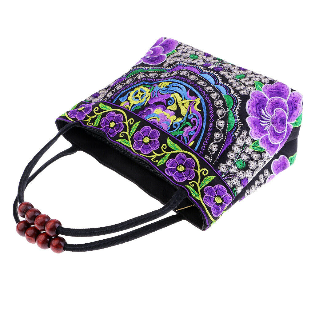Handmade Double-sided Flower Embroidered Shoulder Bag Women Bags # 7