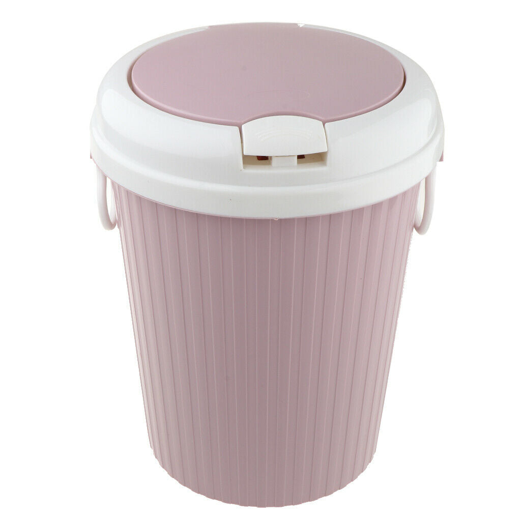 2Pcs 7.48"x12.60" L Household Kitchen Bedroom Trash Can Garbage Bin with Lid