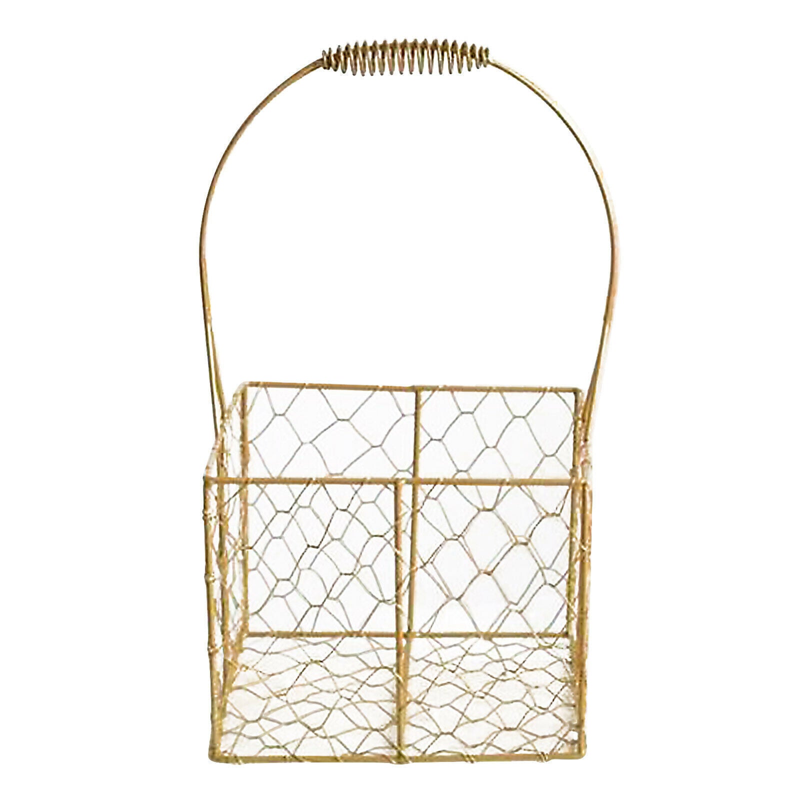 Hand-held Basket Plant Flower Pot Metal Desk Decoration Golden Bouquet Packaging