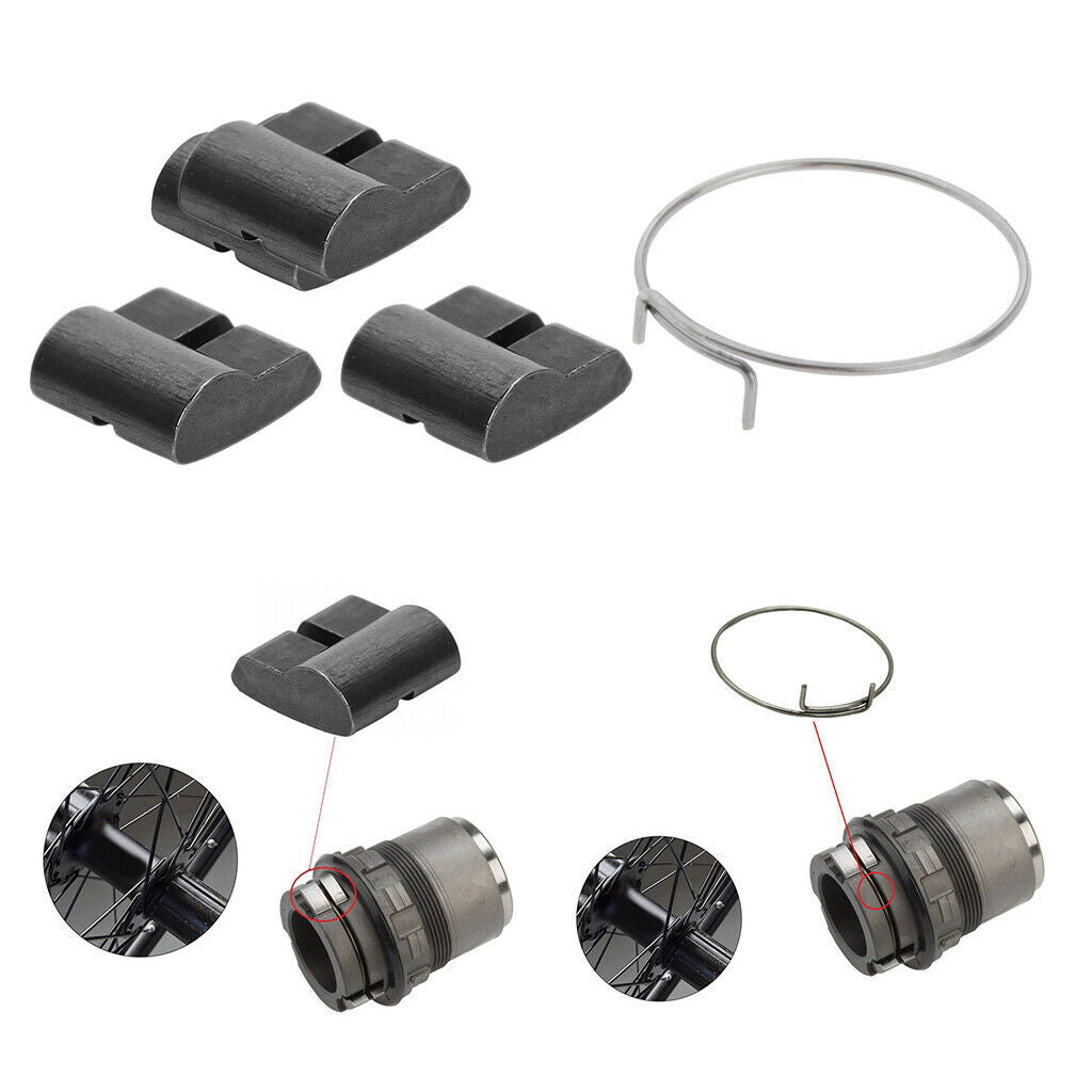 3pcs Bike Steel Freehub Cassette Driver Pawl Spring Cycle Hub Ring Set