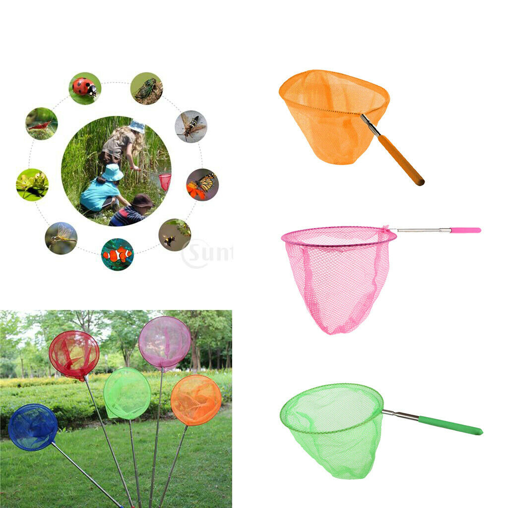 3Pcs Kid Telescopic Butterfly Fishing Net Extendable 85cm for Catching Fish