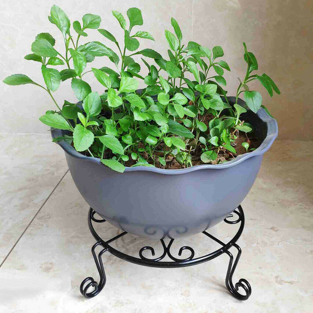 2pcs Metal Plant Stand Outdoor Heavy Duty Flower Pot   Rack Black