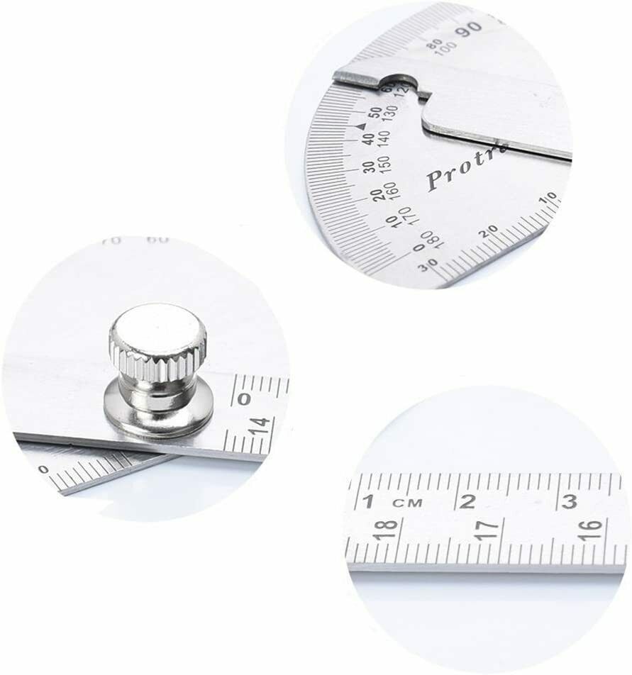 30CM Angle Finder Ruler Both Arms 0-180 Degrees Scale Stainless Steel Protractor