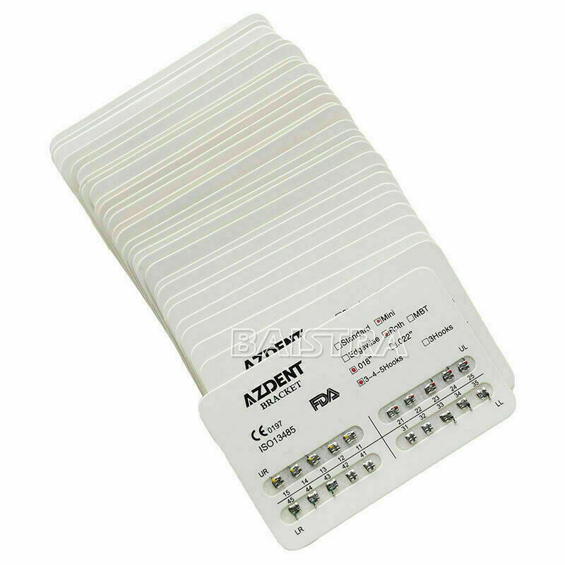 50 Packs AZDENT Dental Orthodontic Brackets Braces Mini Roth 018 Hooks 3-4-5