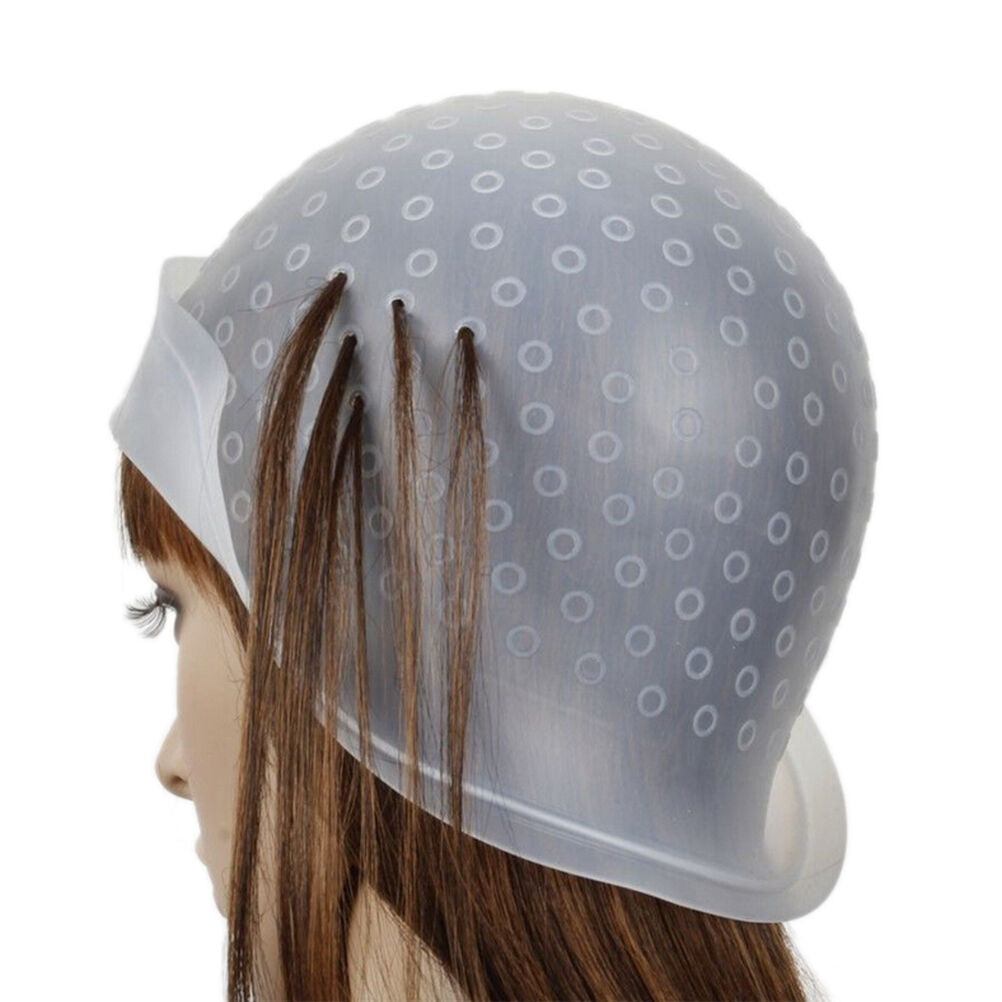 Great Reusable Rubber Hair Colour Highlighting Cap and Metal Hook TippingL NC