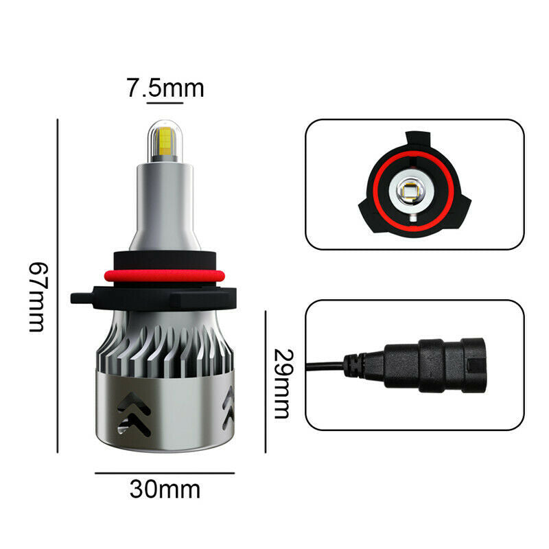 8 Sides 110W 30000LM 9005 HB3 Car Canbus LED Headlights Lamps Kit White 6000K