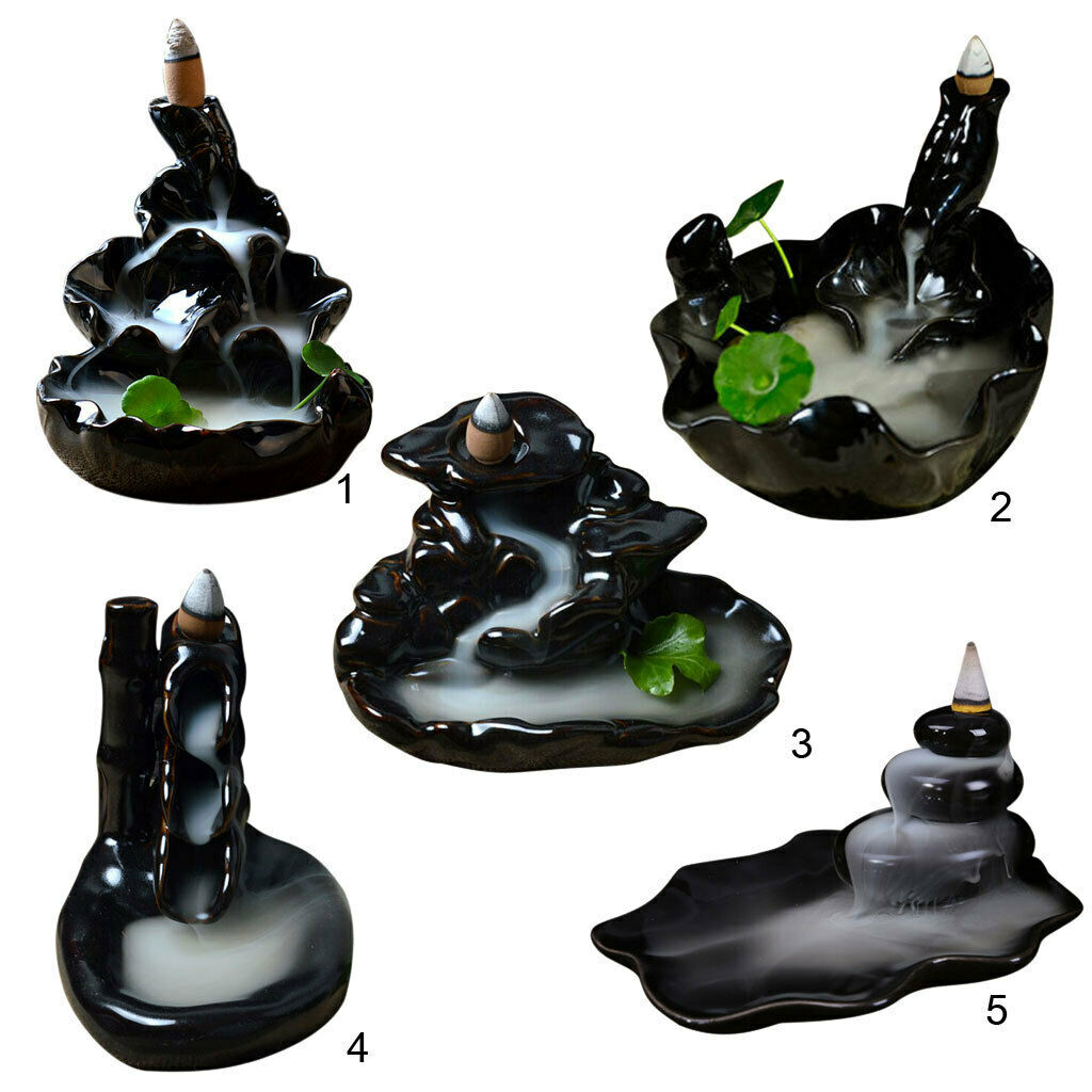 Glaze Ceramic Incense Burner Smoke Cone Stove Satanic Home Decor +Buddha