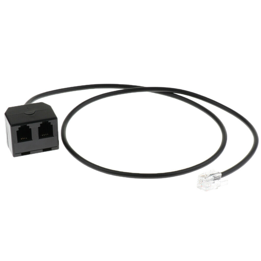Premium RJ9 Male to 2 Female 4P4C Splitter Adapter Extension Cable