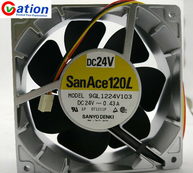 For SANYO 9GL1224V103 Aluminum frame cooling fan DC24V 0.43A 120*120*38mm 3pin