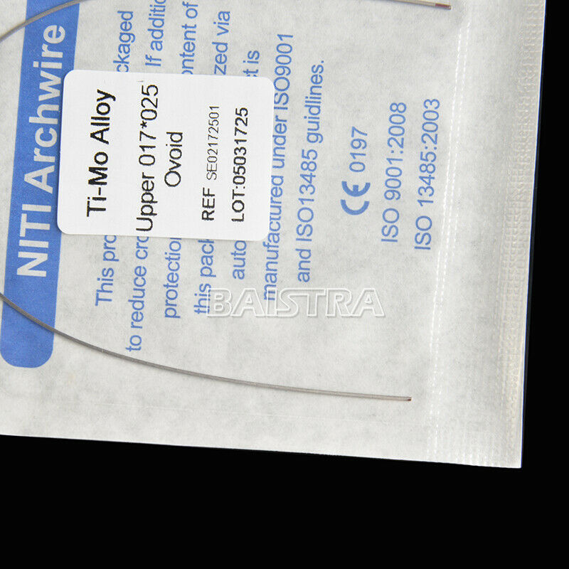 100X Dental Orthodontic Beta TMA Molybdenum Alloy Arch Wire 17X25 Upper AZDENT
