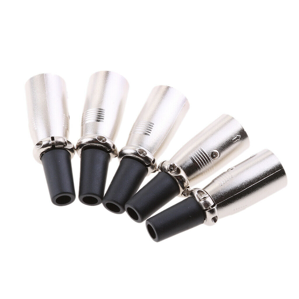 5pcs XLR Male Microphone Cable Audio Microphone Audio Connectors
