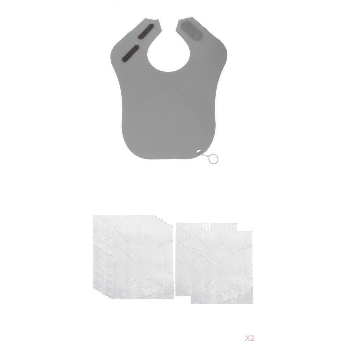 Adjustable Silicone Barber Shawl with 100x Disposable Hair Color Capes