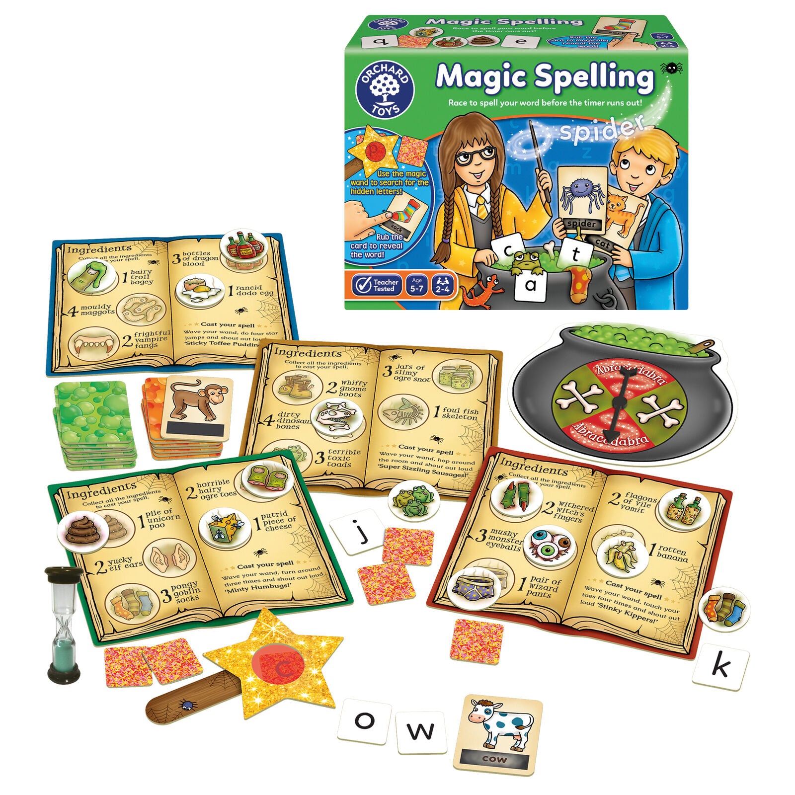 Orchard Toys 093 Magic Spelling Word Board Game Literacy Letters Children Age 5+