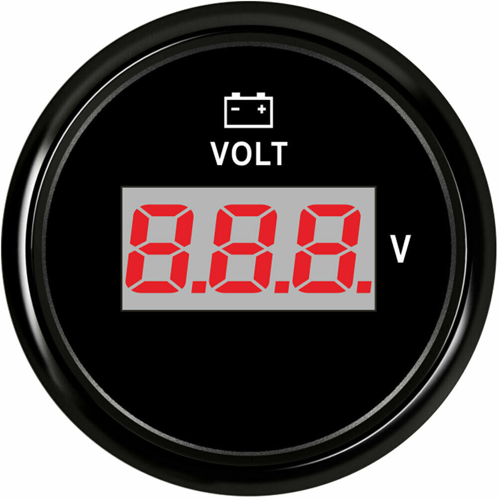 52mm 2-1/16'' digital volt meter 8-32V for car truck boat universal style black