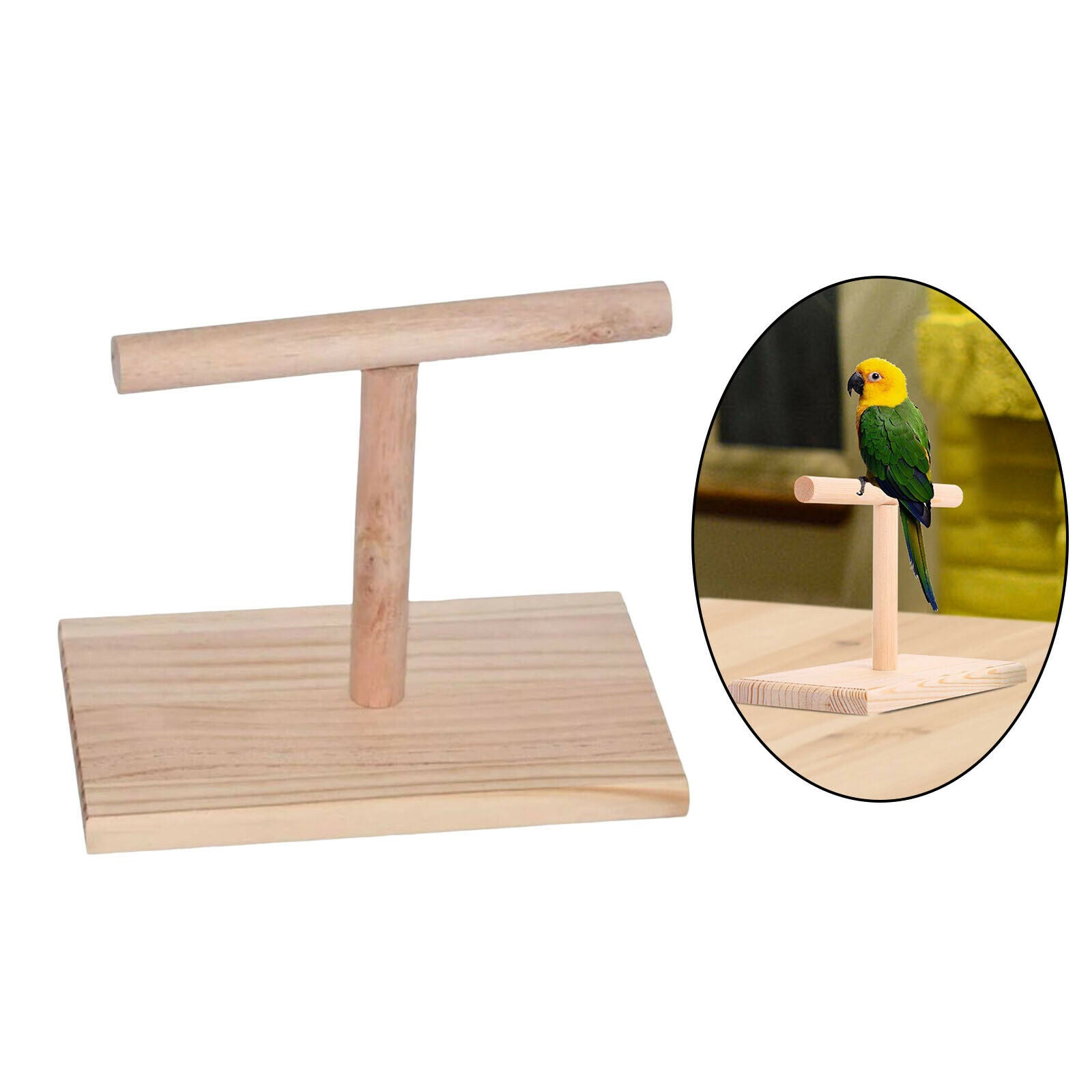 Table Bird Perch Finch Cage Parrot Training Tabletop Conures T Stand Perches