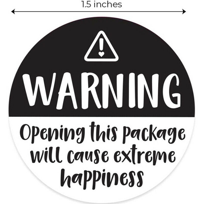 500Pcs Black And White Warning Sricker Labels Extreme Happiness Labels Fo.l8