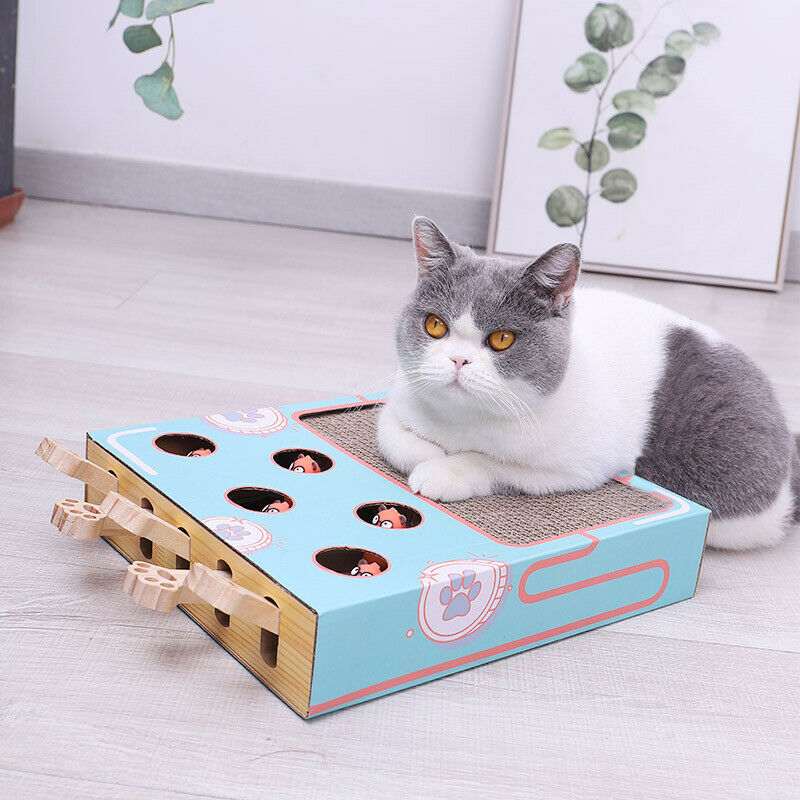 Cat Toys Corrugated Paper Cat Scratch Board Nest Interactive Solid Wood Cat B JY