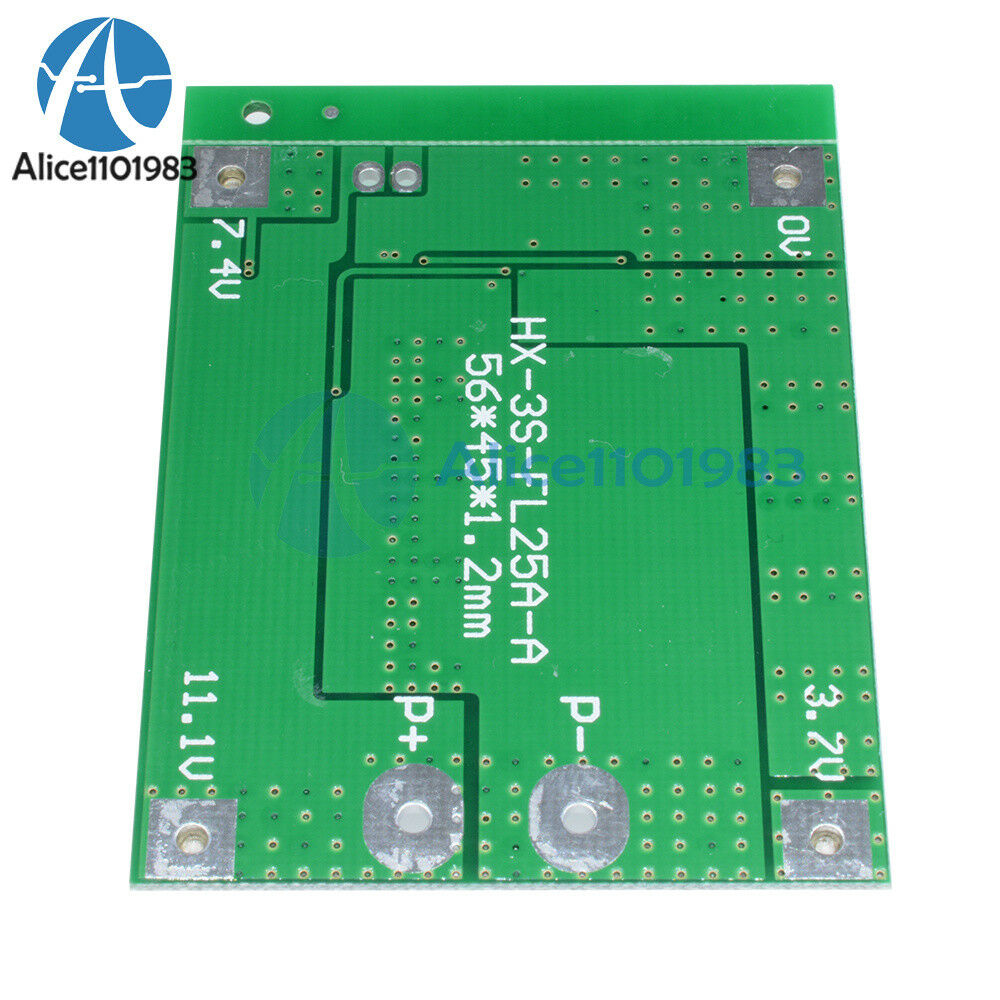 3S 11.1V 12.6V 25A W/Balance 18650 Li-ion Lithium Battery PCB Protection Board