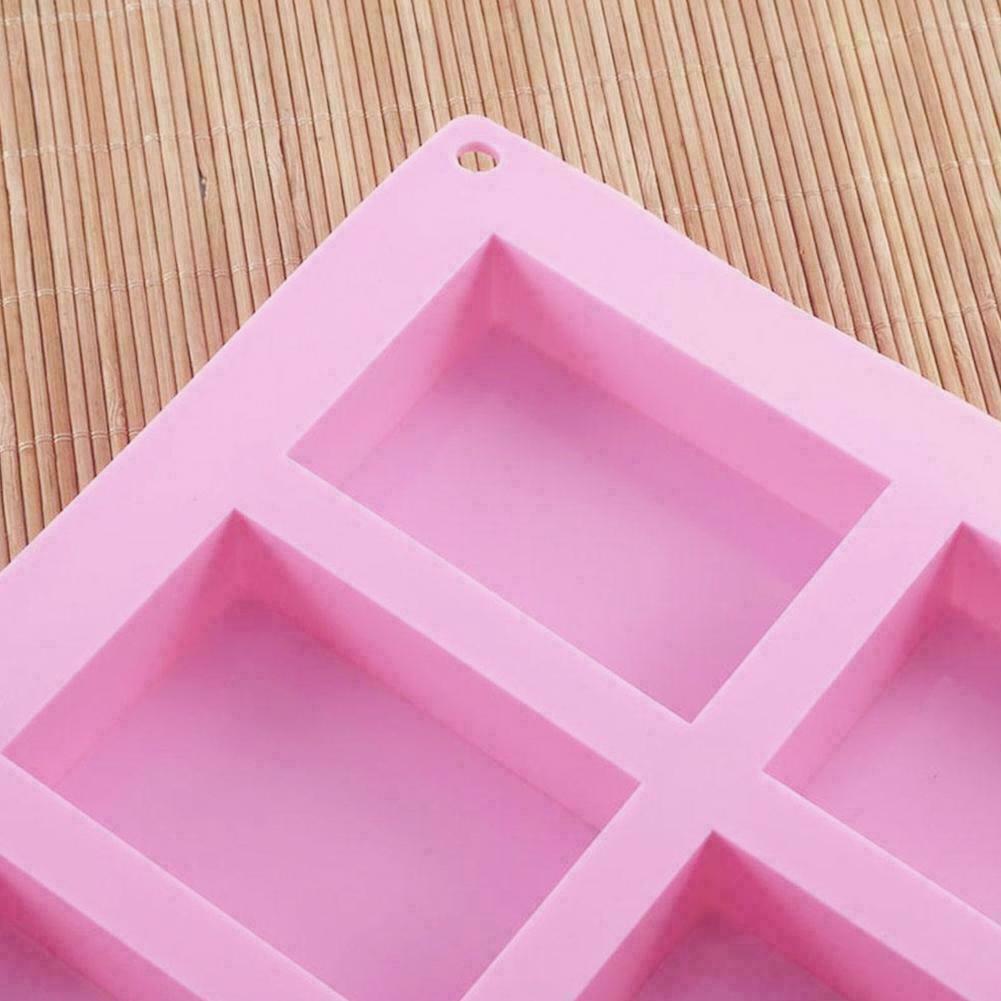 Rectangle 6-Cavity Soap Mold Silicone Mould Tray For Homemade Craft DIY