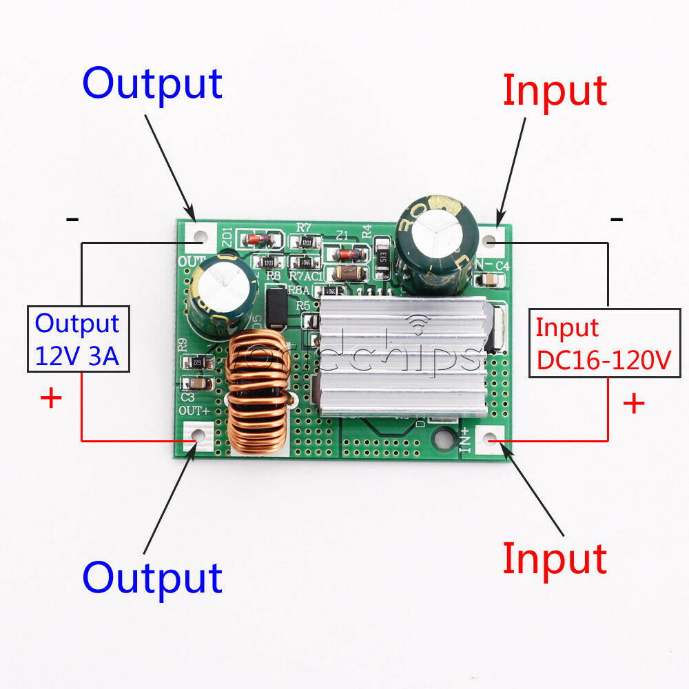16V-90V 84V 72V 60V 48V 36V to 12V 3A DC-DC Step Down Buck Power Supply Module