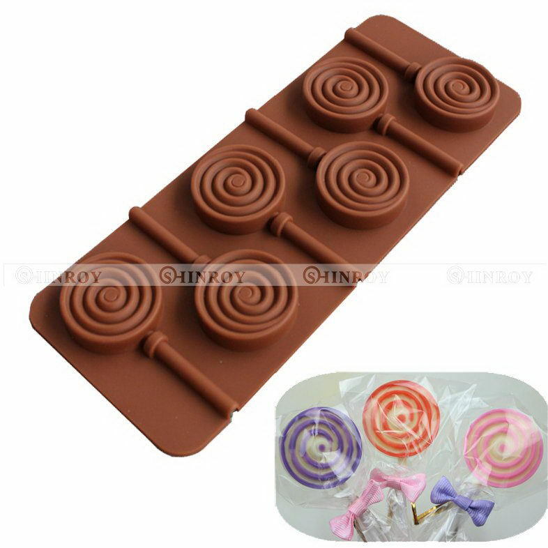 6 Holes Cake Mold Soap Mold Silicone Mould For Candy Chocolate Lollipop NEW