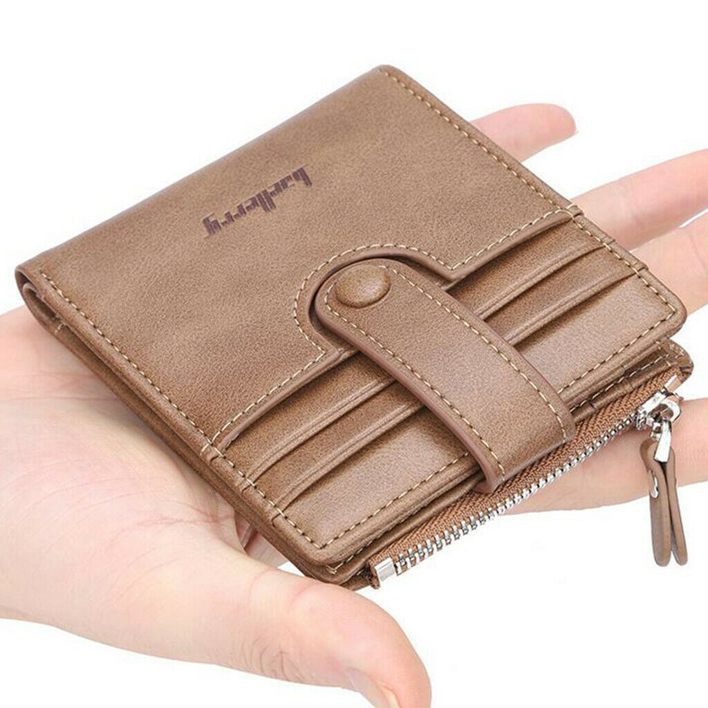 Male Wallet Folding Credit Card Holder Bifold Wallet Coin Purse Gift Brown