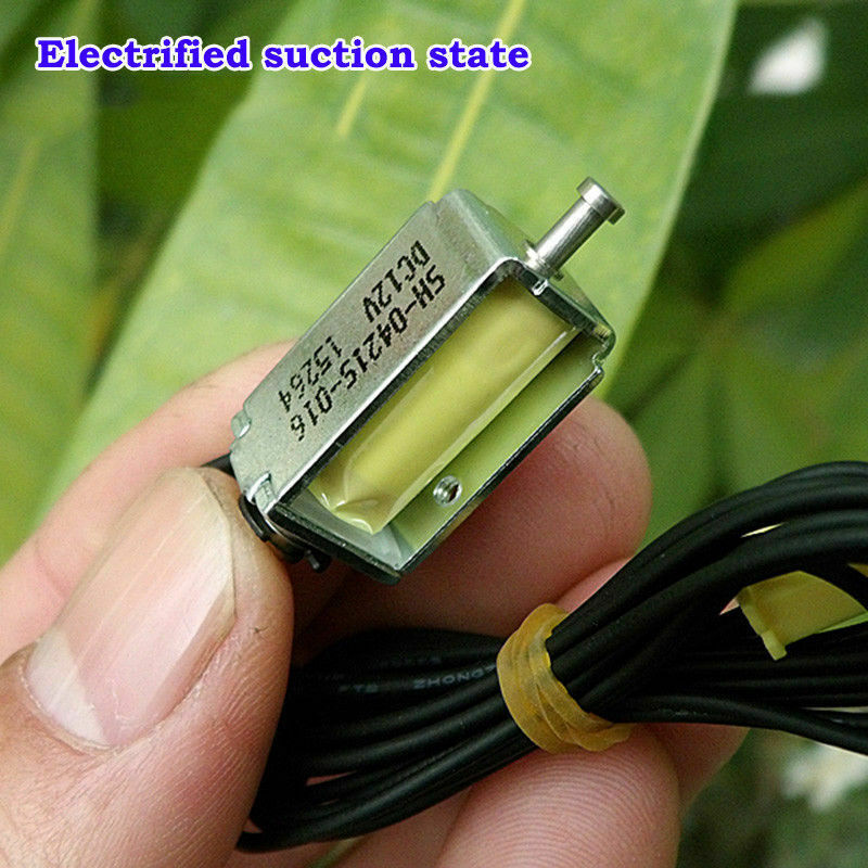 DC 12V Mini Solenoid Valve Push Pull Suction Type Spring Electromagnet 120mA L