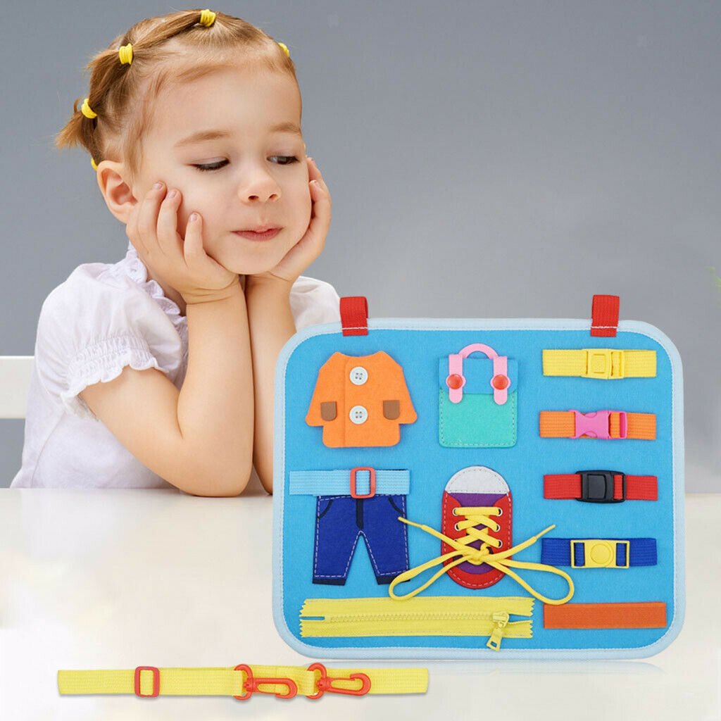 Felt Cloth Busy Board Dress Skills Educational Sensory Toys for Toddler Kids