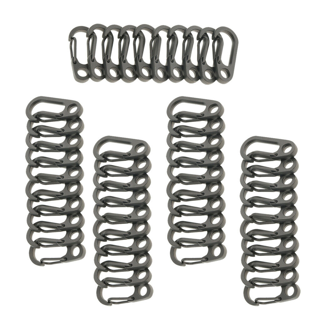 50x Alloy Key Buckle Snap Spring Clip Hook Carabiner Keychain Keyring