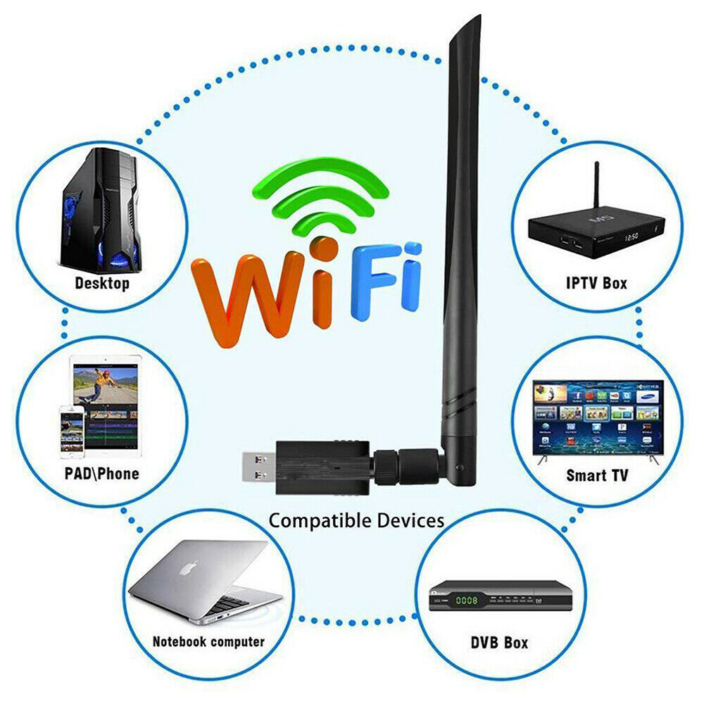 New USB Wifi Adapter 1200 Mbps USB 3.0 Wireless Adapter Receiver Transmitter!