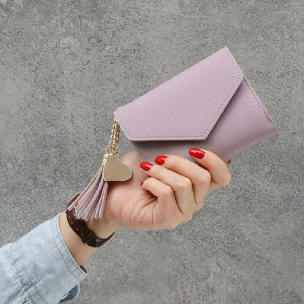 2pcs Casual Leather Wallet Coin Cash Card Holder Handbag Clutch Card Bag