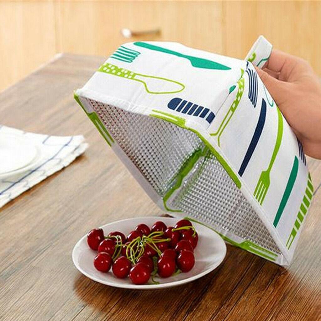 Foldable Insulation Food Umbrella Meal Dust Cover Tent Aluminum Foil  Blue S