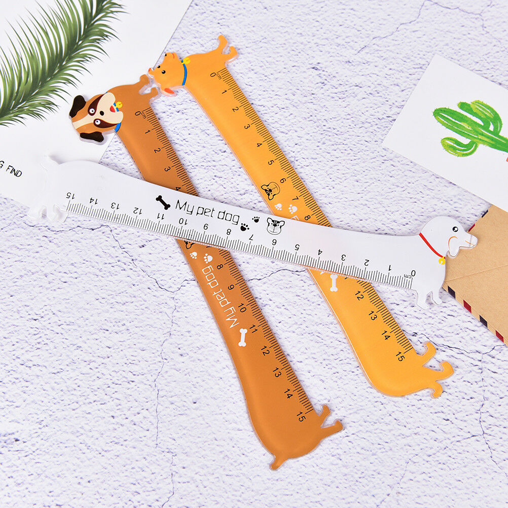 Cute Dog Shape Ruler Mini Plastic Straight Ruler For Kids SchoolSuppliesGi.l8