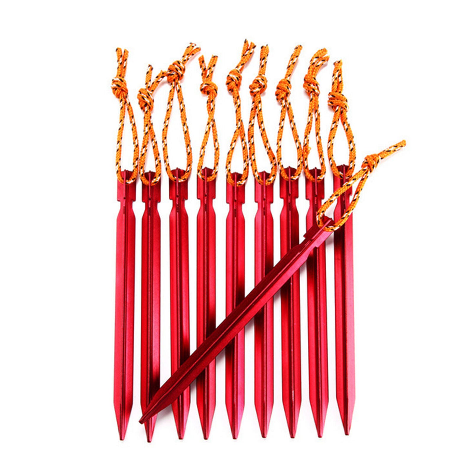 12PCS Titanium Alloy Tent Nail Pegs Stakes With Rope Lightweight Camping Outdoor