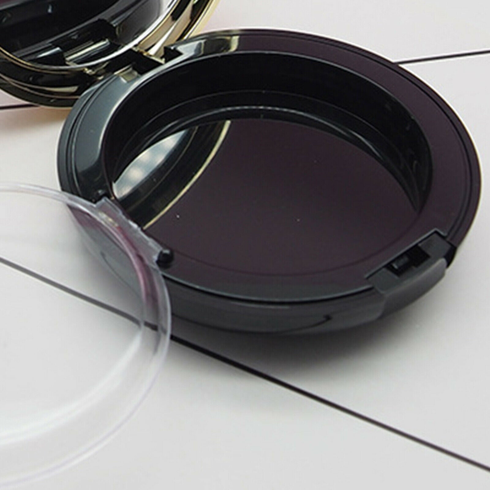 Plastic Empty Eyeshadow Highlighter Case Portable DIY Container Box Black