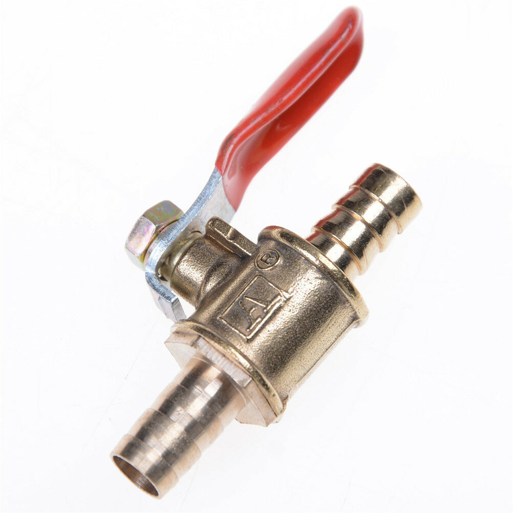 8mm 5/16" Hose Barb Inline Brass Water/Air Gas Fuel Line Shut-off Ball Valve  Lt