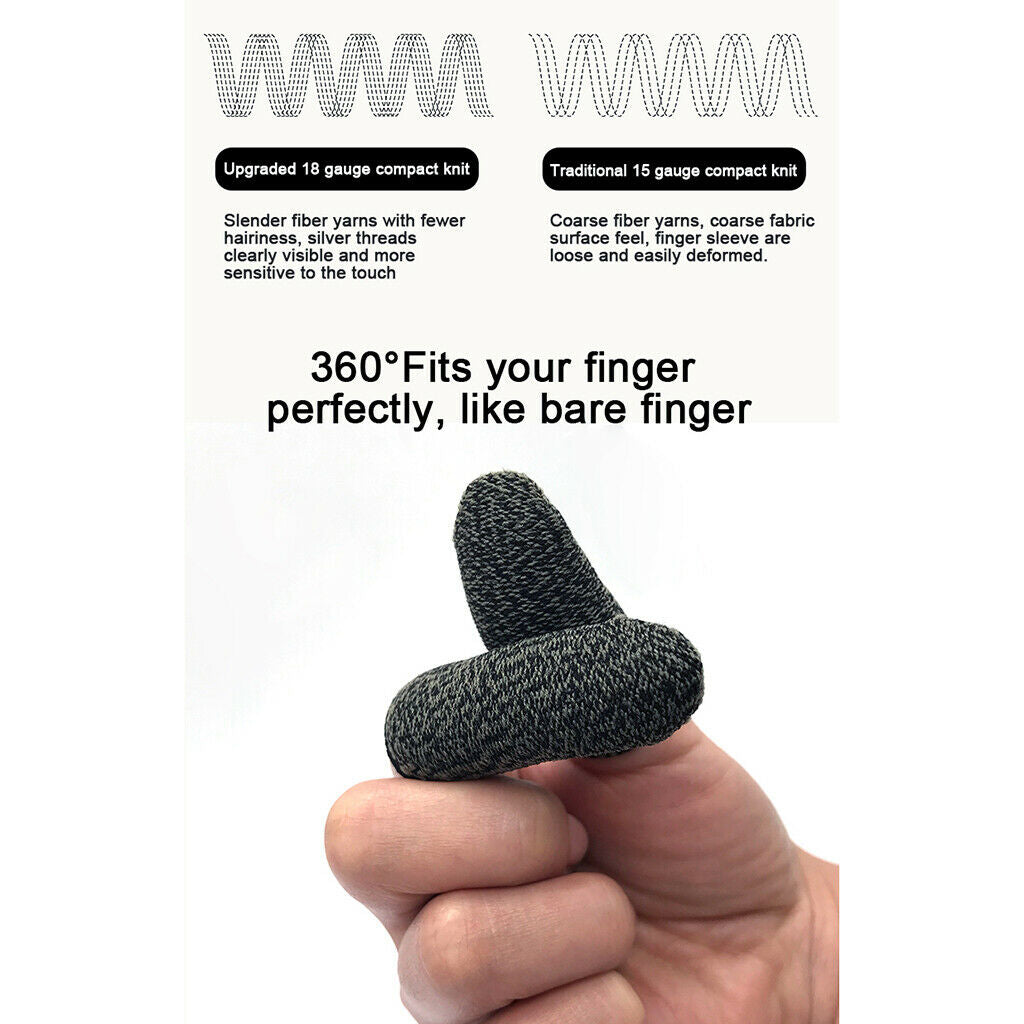 Portable Finger Sleeve Sweat Proof Gaming Finger Gloves Copper Fiber Black1