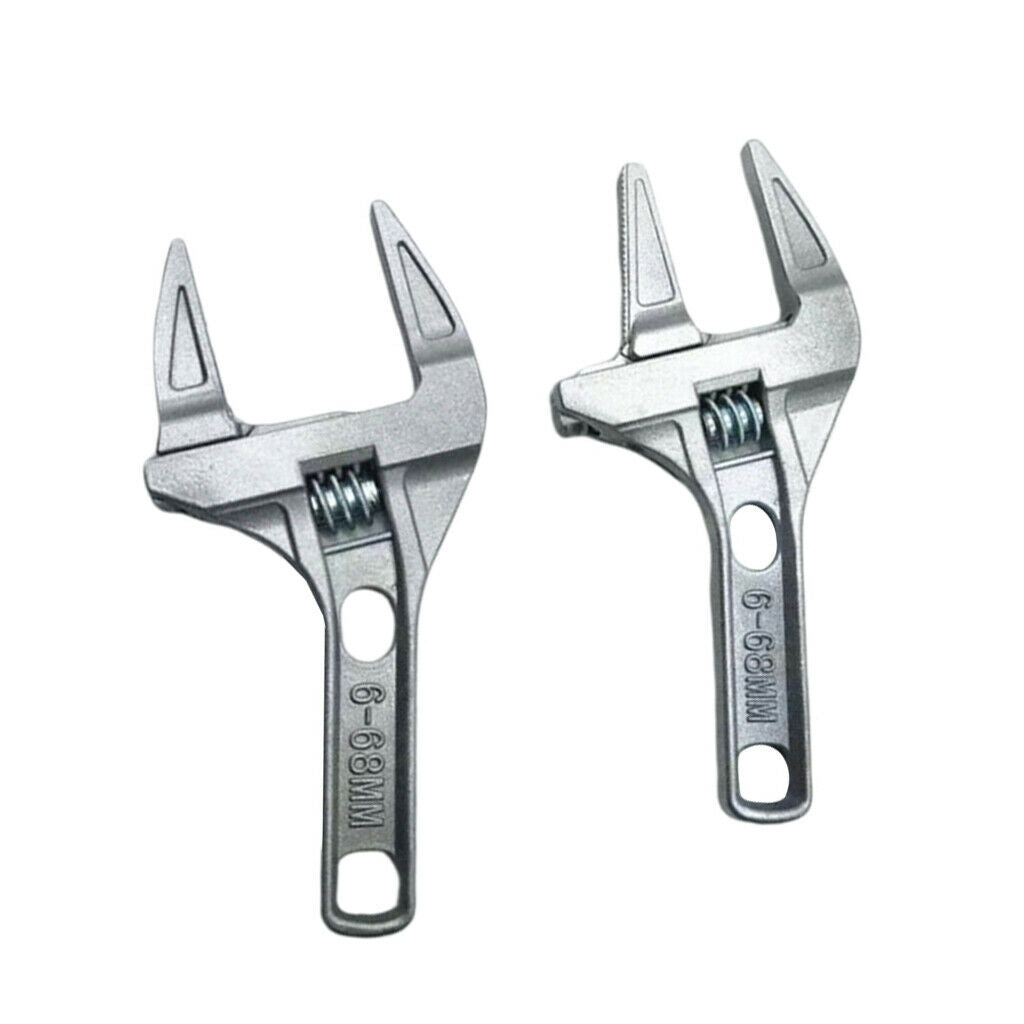 2x Multi-function Bathroom Wrench Spanner Useful Adjustable Anti-rust 6-68mm