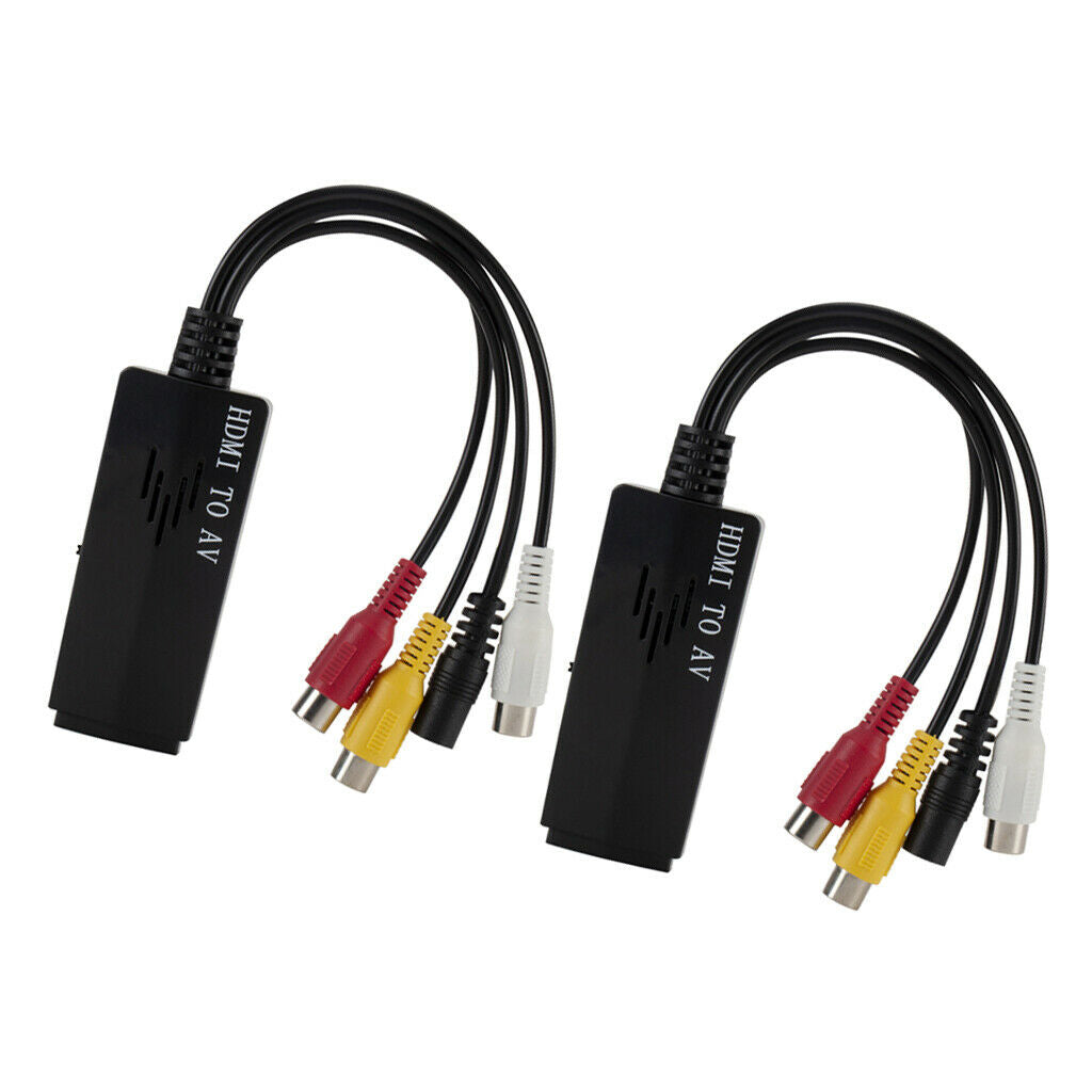 2 Pcs HDMI To RCA Converter Cable Composite Audio Video To 1080P HDMI AV HD