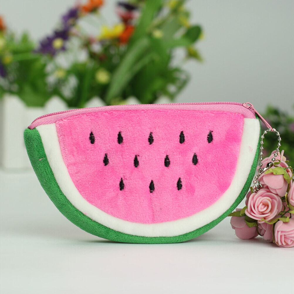 Watermelon Plush Stationery Pencil case Pen Purse Bag Lovely Cosmetic Bag Pin DD