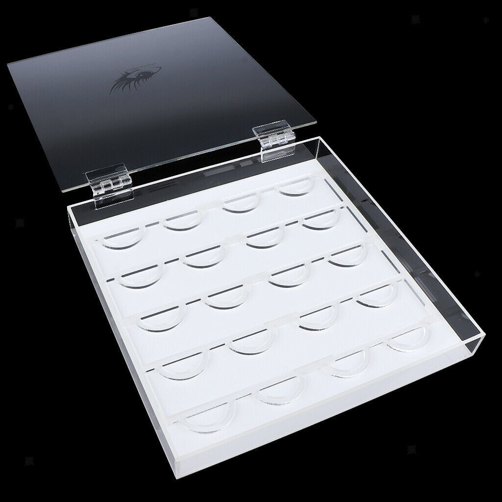 Blank Clear Acrylic 10 Pairs False Eyelashes Storage Case Box Strip