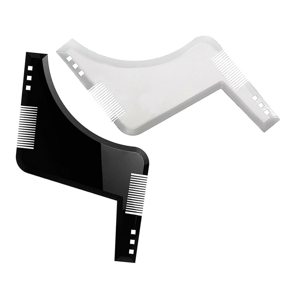 2 Pack Portable Beard Shaping Tool Styling Template Comb Facial Hair Care
