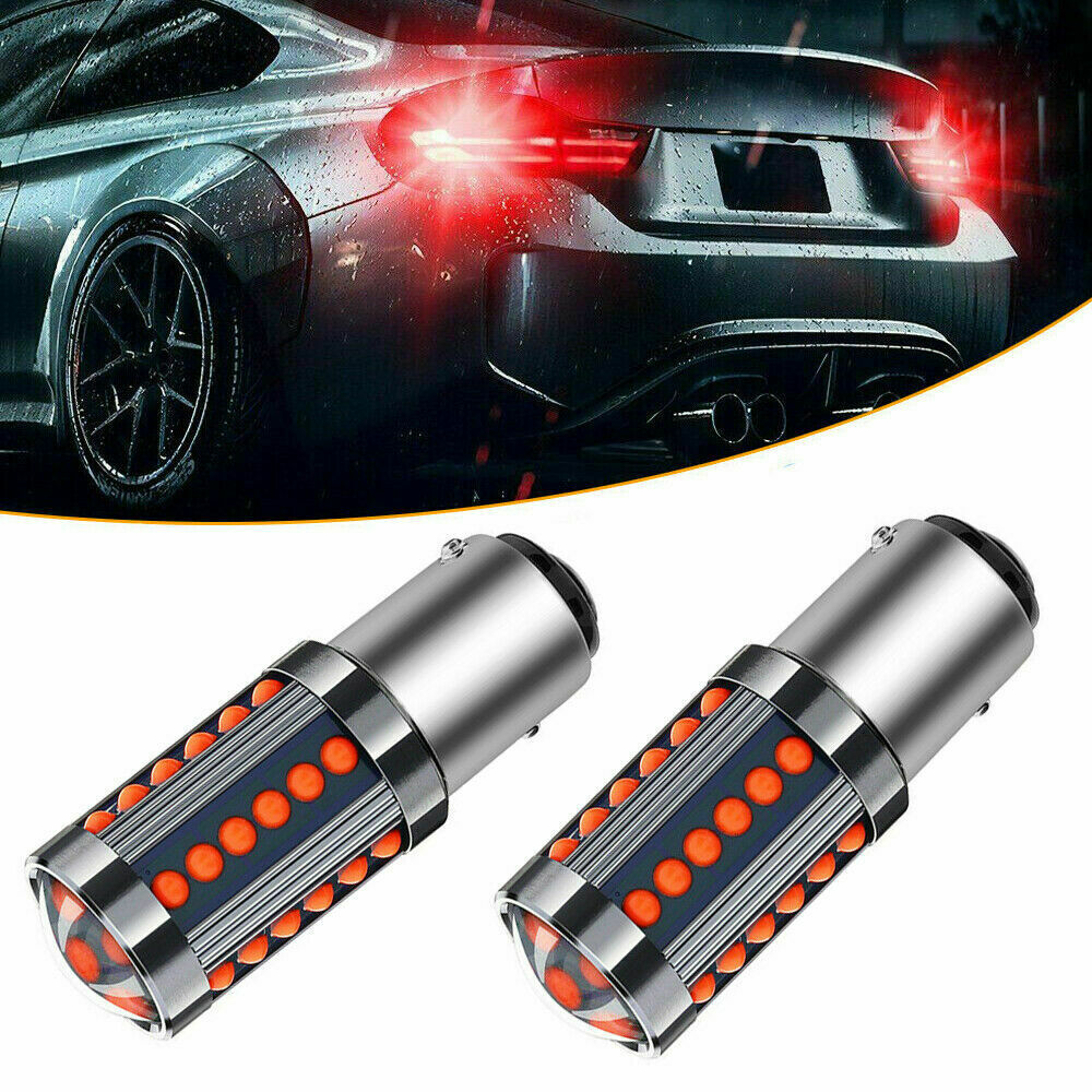 2PCS 1157 LED Strobe Flash Red Bright Brake Tail Stop Light Parking Bulbs Part
