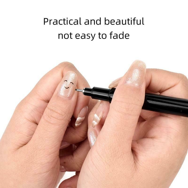 Black Nail Art Graffiti Pen Waterproof Painting DIY Lines Drawing Manicure Tools