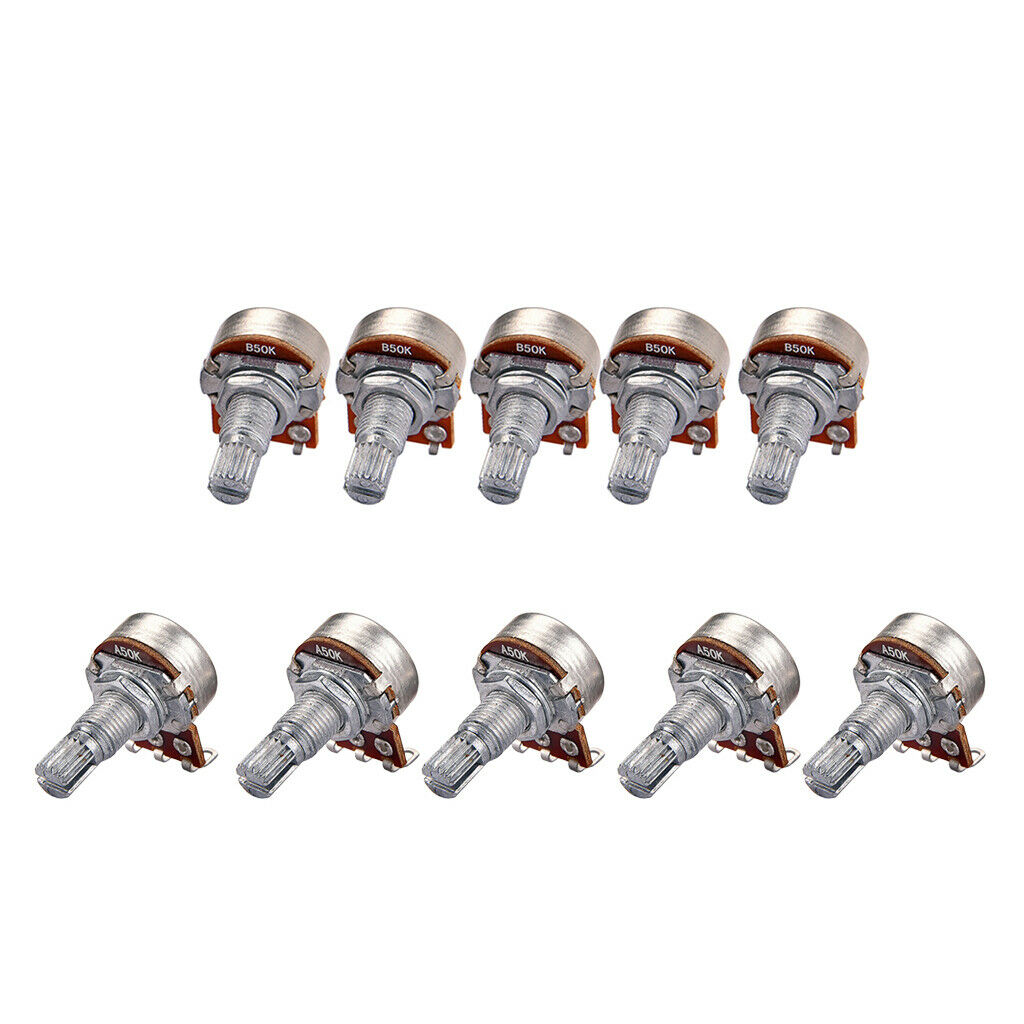 Guitar Potentiometer A50K B50K Split Shaft Linear Taper Volume Tone Pot