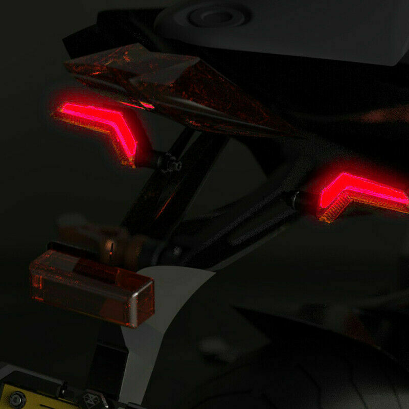 Pair 12V Motorcycle Bike LED Chip Red DRL Yellow Turn Signal Light Warning Light