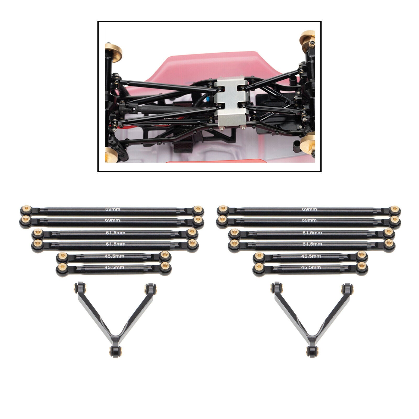 14Pcs 1/24 Metal Rod Link Linkage for Axial SCX24 AXI90081 Car Replacements