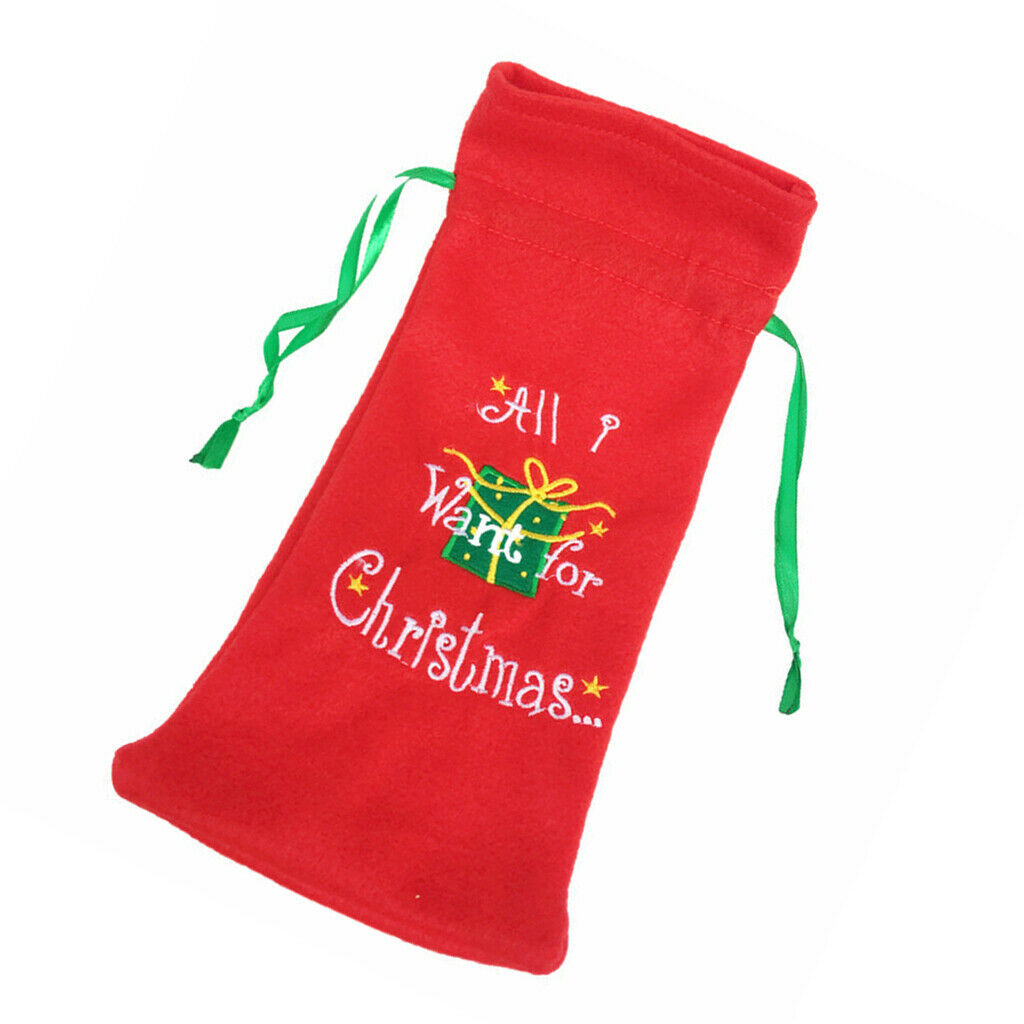 1 x Christmas Wine Bottle Cover Bags Christmas Table Dinner Decoration
