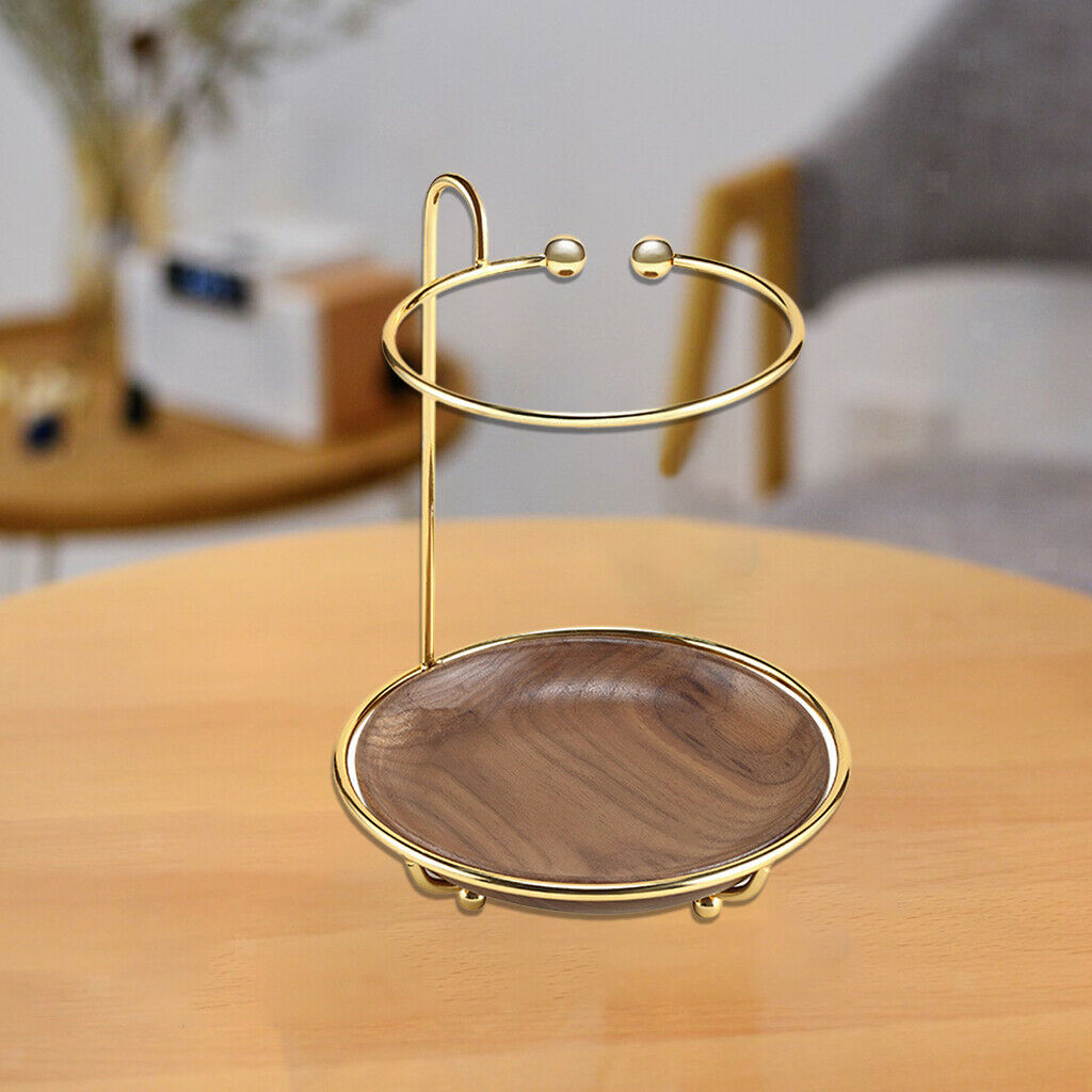 Cosmetic Jewelry Display Rack with Wooden Tray for Rings Bracelet Watches