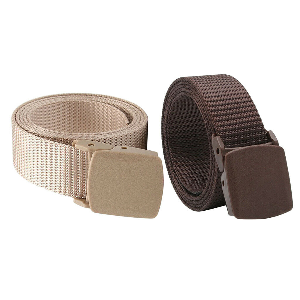 2Pcs Army Outdoor Nylon Webbing Belt Travel Sports Long Jeans Waistbelt
